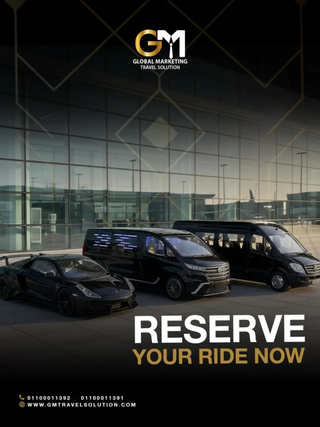 Your ride shouldn’t keep you waiting.
With your transfer is pre-arranged and ready the moment you land.
Professional drivers. Comfortable vehicles. On-time pickups  every time.
No searching. No delays.
Secure your transfer & arrive with ease.

 Contact Us:
 📞 +201100011392 / +201100011391
 🌐 www.gmtravelsolution.com

 #GMTravelSolution  #LuxuryAirportServices  #transfer