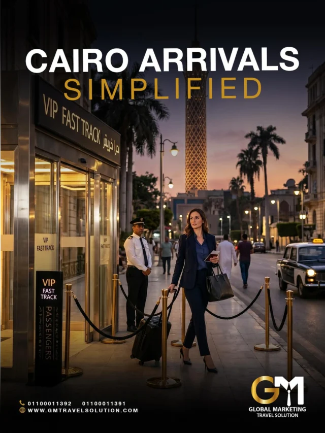 Cairo arrivals do not have to start with queues.

 With GM Travel Solution’s Fast Track service at Cairo International Airport, your arrival becomes faster, smoother, and more organized. Simply proceed to the dedicated Allways Passport Control counter, present your reservation QR code, and enjoy a quicker clearance process without the usual waiting time.

 Your time is valuable — and your arrival should feel effortless.
Contact Us:
 📞 +201100011392 / +201100011391
 🌐 www.gmtravelsolution.com
#GMTravelSolution #CairoAirport #FastTrack #VIPArrival #AirportLuxury BusinessTravel ClassATravel
