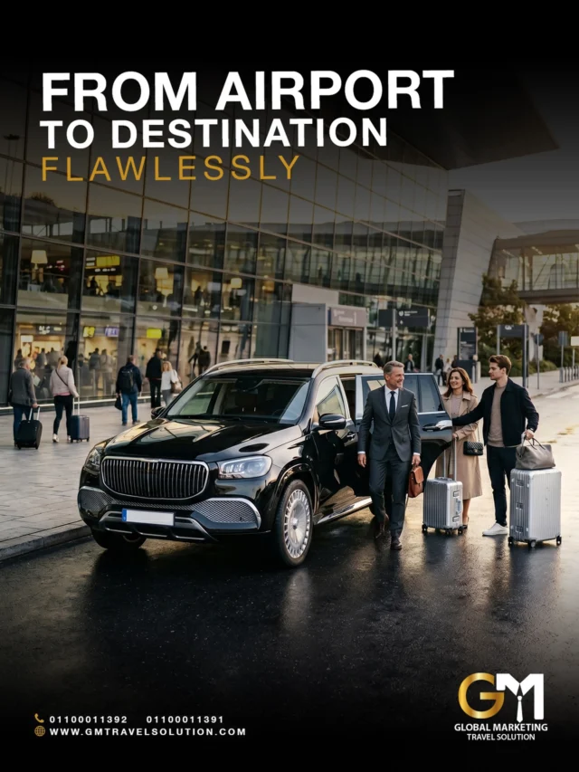 Your journey does not end at the airport door.

 With GM Travel Solution, enjoy premium airport transfers available 24/7, every day of the week. From airport pickups to hotel drop-offs, our clean cars, professional drivers, and smooth coordination make every ride feel private, comfortable, and reliable.

 Travel stress-free — from landing to destination.
Contact Us:
 📞 +201100011392 / +201100011391
 🌐 www.gmtravelsolution.com
#GMTravelSolution #AirportTransfers #PremiumTransfer #VIPTransport #LuxuryTravel BusinessTravel PrivateRide