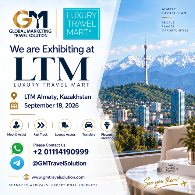 GM Travel Solution is pleased to announce our participation in LTM Almaty 2026.

We look forward to meeting travel professionals and exploring new business opportunities.

📍 Almaty, Kazakhstan
  September 18, 2026

To arrange a meeting in Almaty, please contact us at:
Whatsapp: +20 111 419 0999 
Telegram: @GMTravelSolution 

📲 Join our Telegram Channel: https://t.me/GlobalMarketingTravelSolution